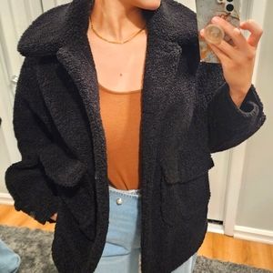 Zara basic black bomber jacket